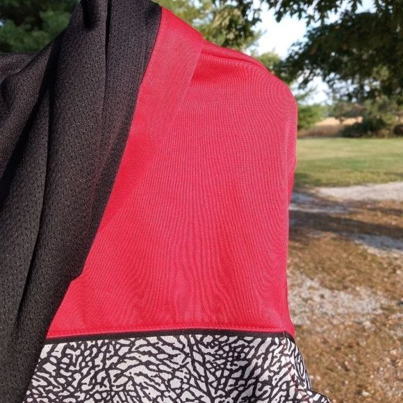 Jordan Jumpman elephant print Therma-Fit zip front hoodie red gray black size L - Picture 8 of 16